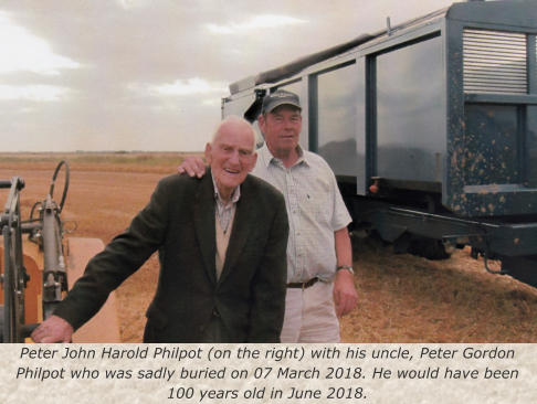 Peter John Harold Philpot (on the right) with his uncle, Peter Gordon Philpot who was sadly buried on 07 March 2018. He would have been 100 years old in June 2018.