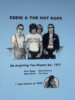 'Eddie & the Hot Rods' - Displayed on the seawall of the Concord Beach area of Canvey Island