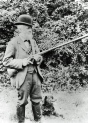Mr George Fulcher, farmer, hunting at Little Wakering Hall in early 1900s