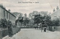 Postcard of Great Wakering Village and Church - Hackney Postmark - 7.45pm 08 September 1908 - Half Penny Stamp