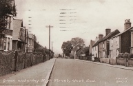 Postcard of Great Wakering High Street, West End - Southend-on-Sea Postmark - 1.00pm 18 August 1953 - Twopence Stamp