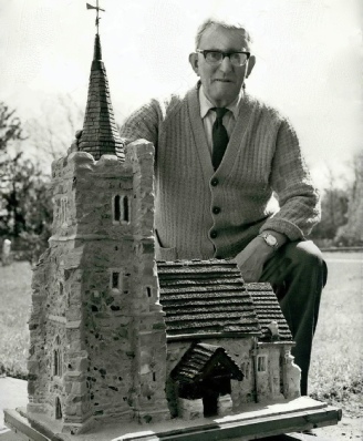 On 4th April 1971, Ted Truss finished building a three feet high model of St. Mary’s Church, from stone taken from the House of Commons, which was bombed during World War Two.