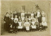 St Mary’s School Foulness 1907 Classes 1, 2 & 3 *BACK ROW* 1 ?Teacher 2 ? 3 Philip Bird 4 George Willsmer 5 ? 6 William Hawkes 7 ? 8 May Manning 9 ? 10 Amy Fitch 11 ?Teacher *MIDDLE ROW* 1 ? 2 Lucy Cripps 3 Robert Chaplin 4 Ada Willsmer 5 Fred Webb 6 Kate Webb 7 Bert Fitch 