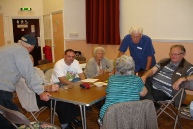 David Little, Harold Day, Stuart Day, Daphne Richards, Roy Richards, Geoff Pickering & Mary (Williams) Pickering (back view)