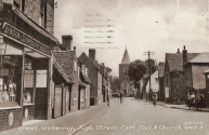 Postcard of Great Wakering High Street, East End and Church - Southend-on-Sea Postmark - 3.45pm 26 August 1958