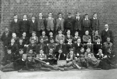 School Class of Boys with Mr Gregory at The Old School, Great Wakering