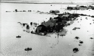 Floods covering Foulness Island 1953