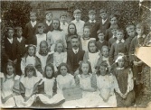 St Mary’s School Foulness 1908-1910 Group 3 *BACK ROW* 1 Bob Chaplin 2 Bert Fitch 3 Will England 4 Ern England 5 Cecil Nicholls 6 Fred Webb 7 Will Lilley *3RD ROW* 1 Ern Wallis 2 ? 3 Kate Webb 4 May Manning 5 Bertha Shelley 6 Sally Cripps 7 Arthur Hawkes 8 Walter Whent 