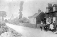 Children in Church Road Barling looking East towards All Saints Church