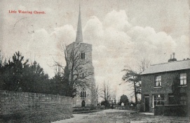 Postcard of Little Wakering Church - Southend-on-Sea Postmark - 5.15pm 24 August 1907 - Half Penny Stamp