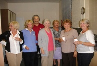 Barbara (Petley) Moss, Maureen (Abrey) Petts, Graham Ridley, Val (Mott) Ridley, Jan Groves, Barbara (Smith) Elliott & Brenda (Elliott)